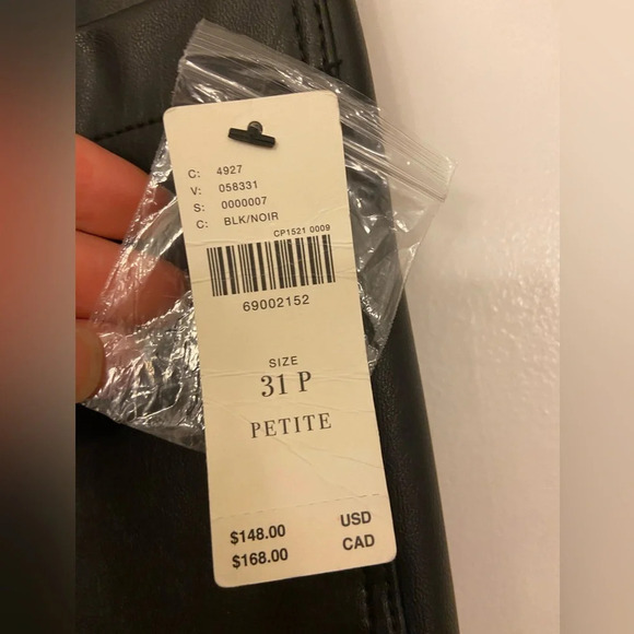 NWT Maeve The Collette Cropped Wide Leg Faux Leather Pant Black PETITE Size 31 - Picture 4 of 9